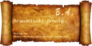 Brandeiszki Arnold névjegykártya